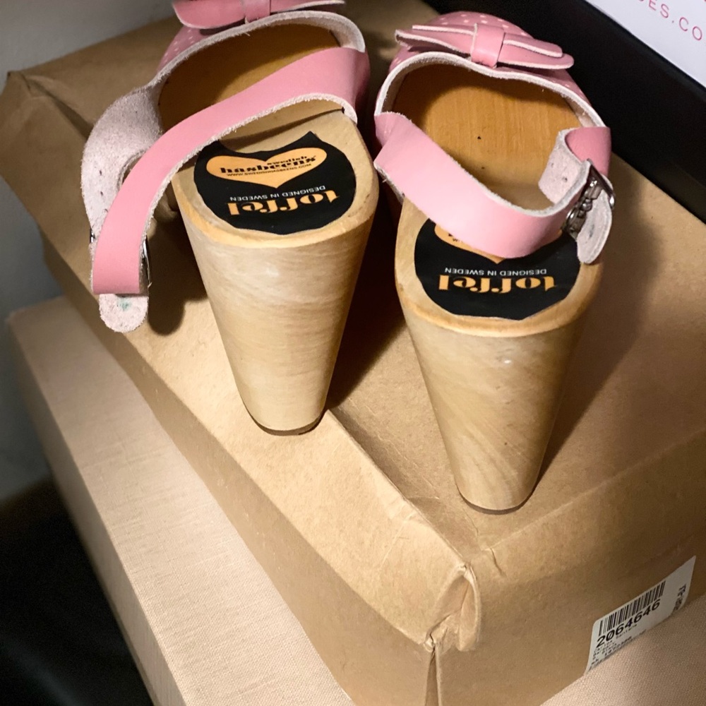Swedish Hasbeens Pink Bow Clog Sandals 40 EU/9.5 US - Picture 4 of 6